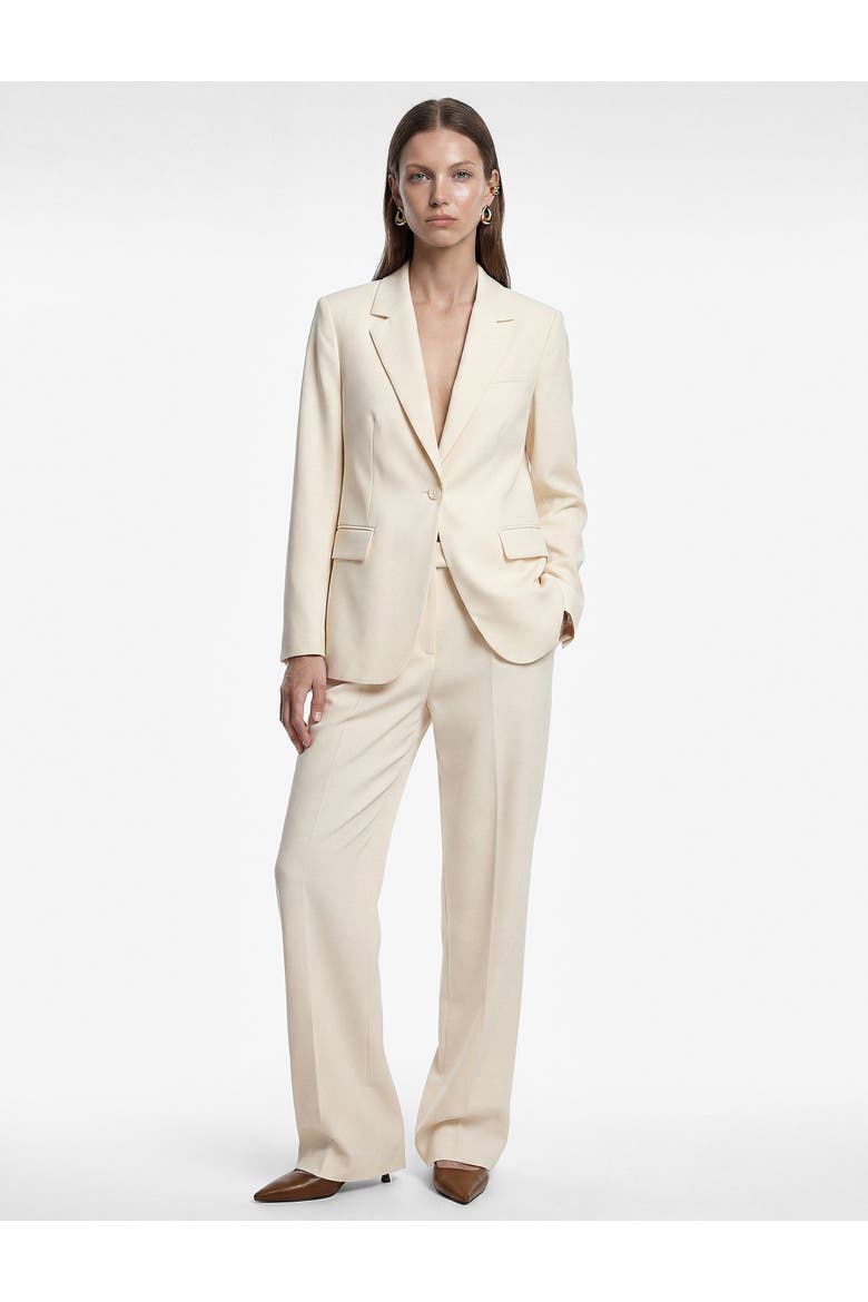High Rise Wide Leg Tailored Trousers, Main, color, OFF WHITE
