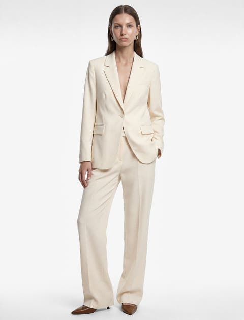High Rise Wide Leg Tailored Trousers