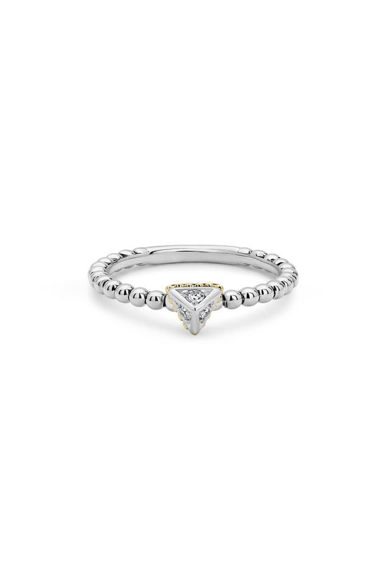 KSL Diamond Pyramid Stacking Ring, Alternate, color, SILVER/ DIAMOND