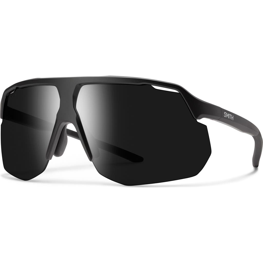 Smith Motive 74mm Chromapop™ Polarized Shield Sunglasses In Matte Black/chromapop Black