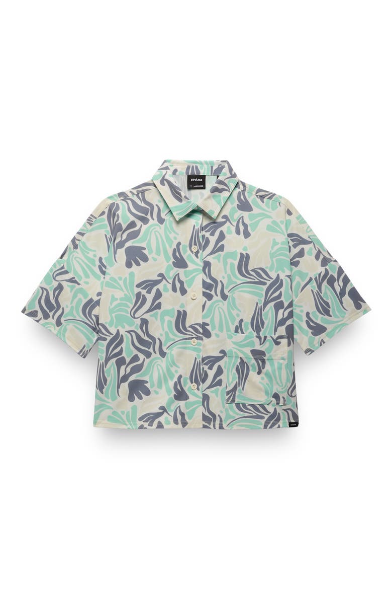 Railay Crop Button-Up Shirt, Alternate, color, SEA GLASS SEAWEED