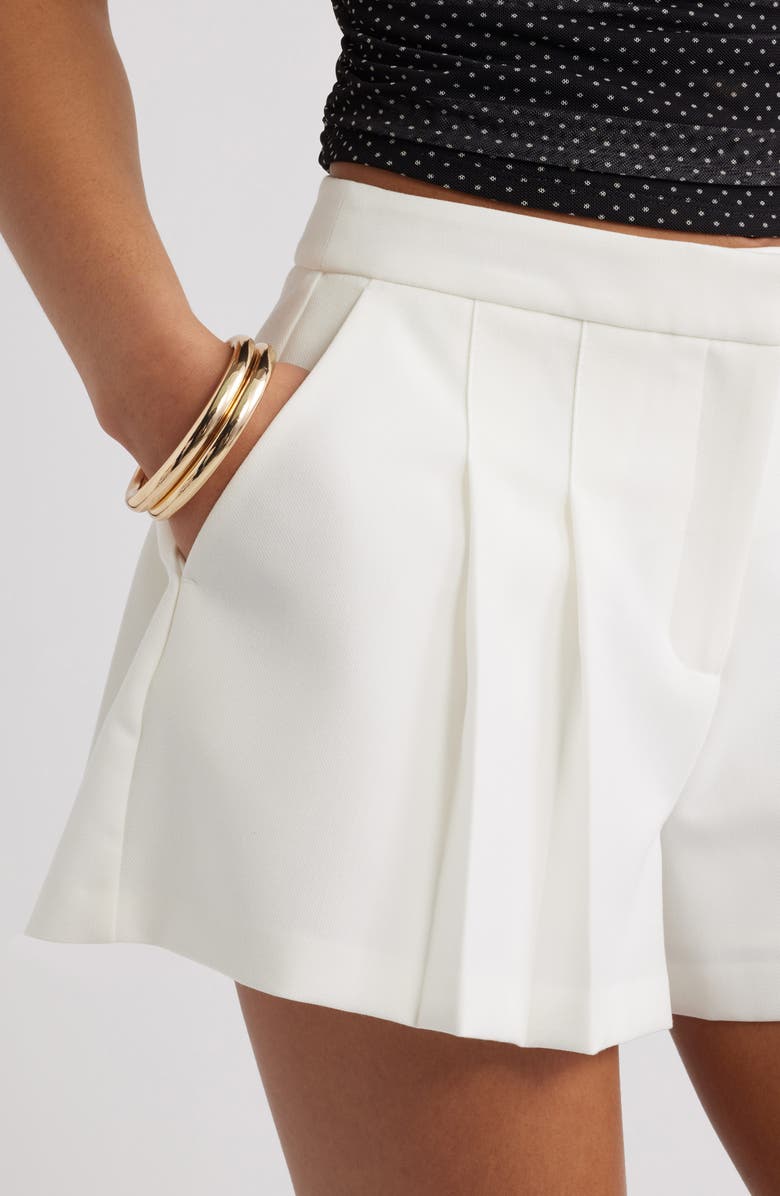 Open Edit The Icon Pleated Shorts, Alternate, color, Ivory