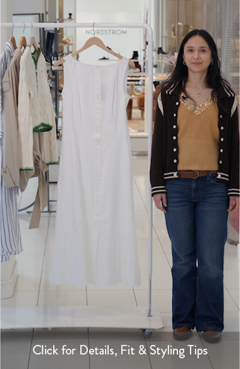 Paneled Cotton Button-Up Midi Dress, sales video thumbnail