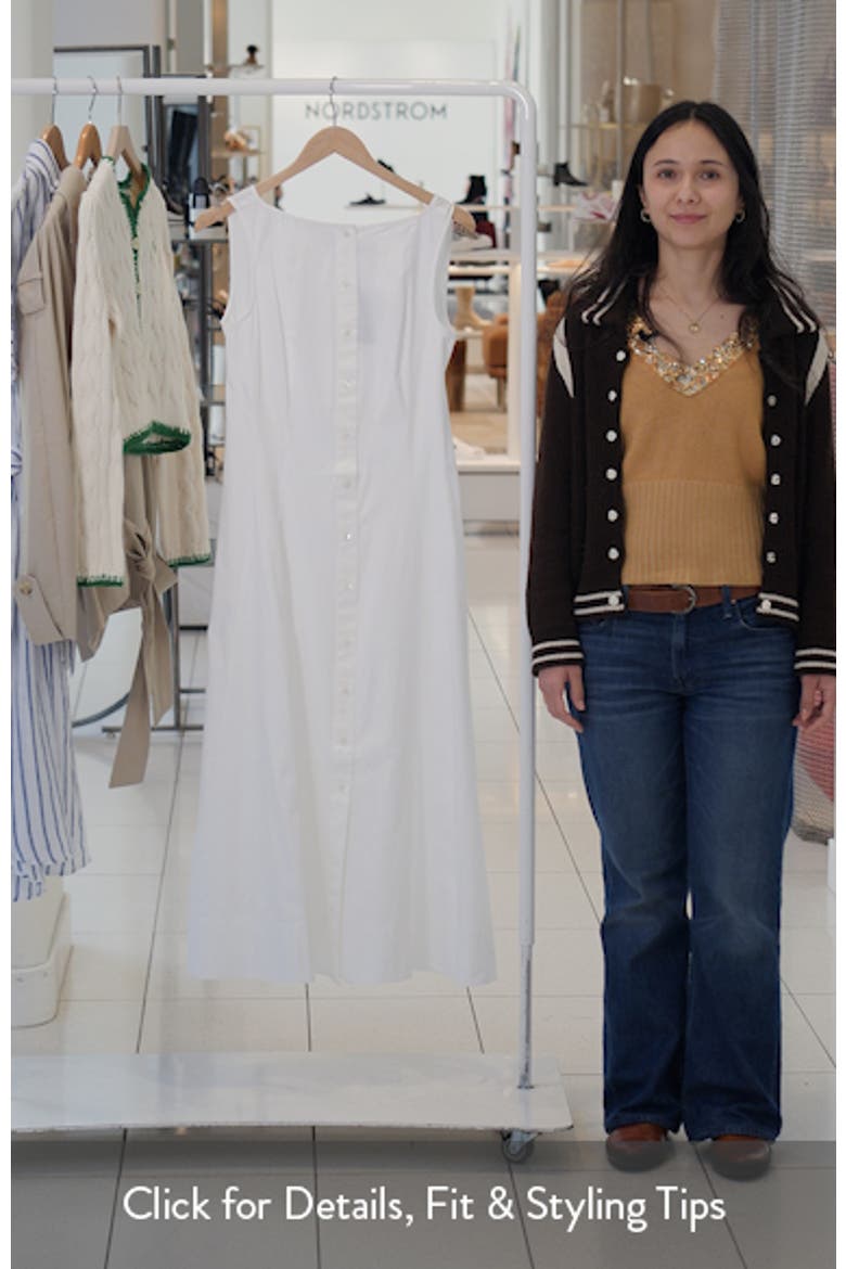 Paneled Cotton Button-Up Midi Dress video