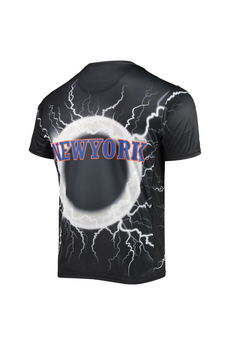 Men's FISLL Black New York Knicks Tornado Bolt T-Shirt, Alternate, color, Black