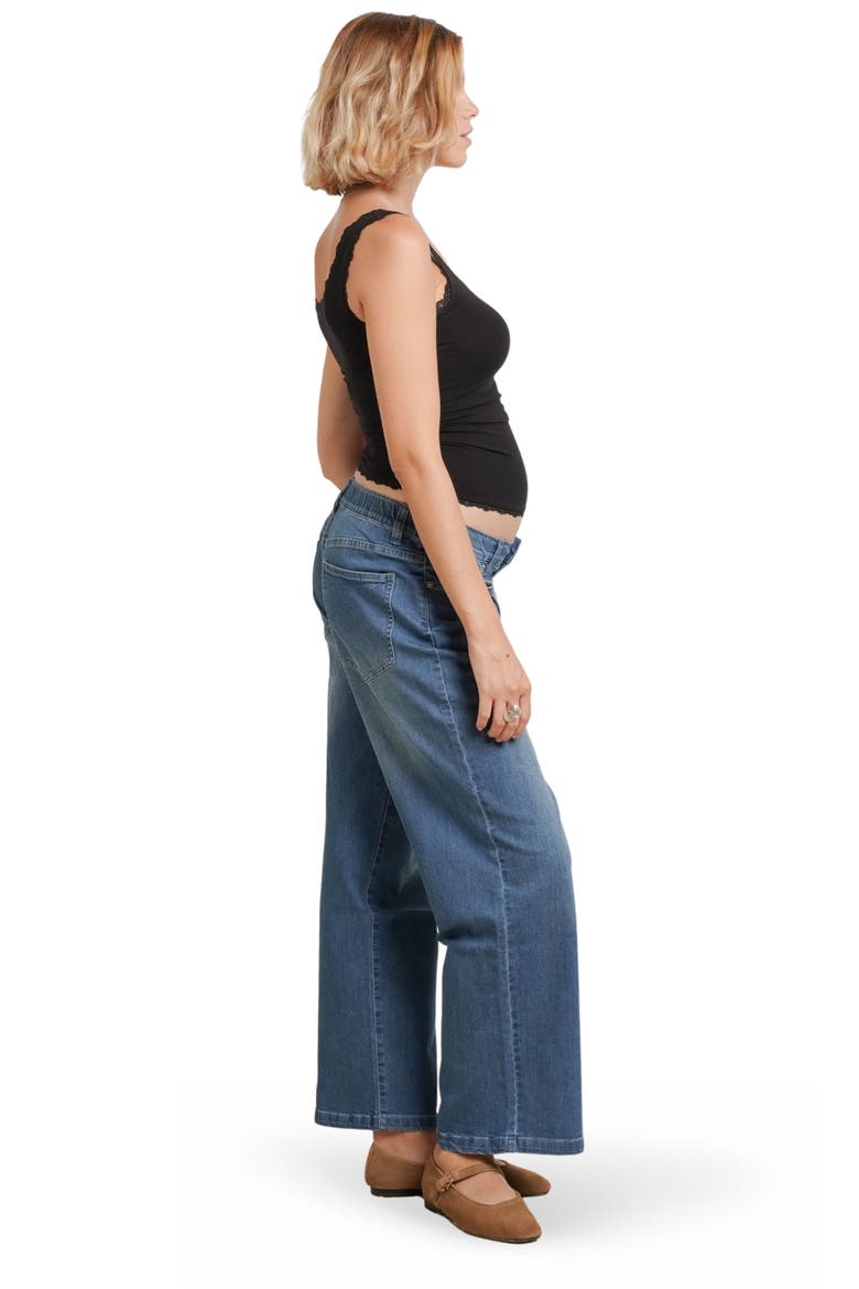 Slouch Under-the-belly Maternity Boyfriend Jeans, Alternate, color, Dark Blue