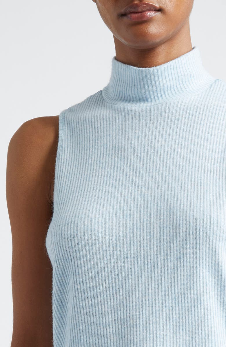 Ramy Brook Jasmin Rib Sleeveless Mock Neck Top, Alternate, color, Dream Blue