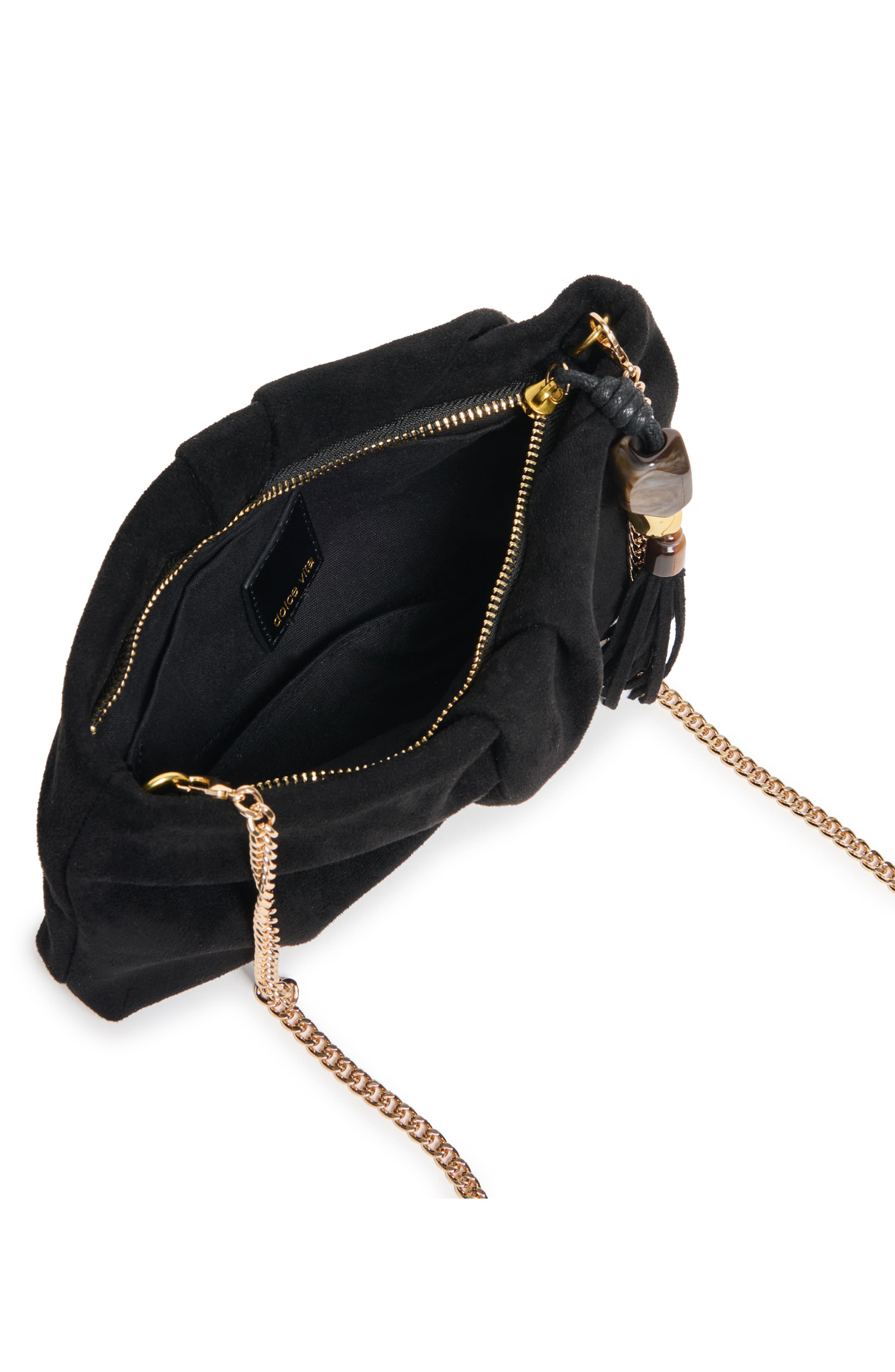 Dolce Vita Louela Tassel Clutch, Alternate, color, Black