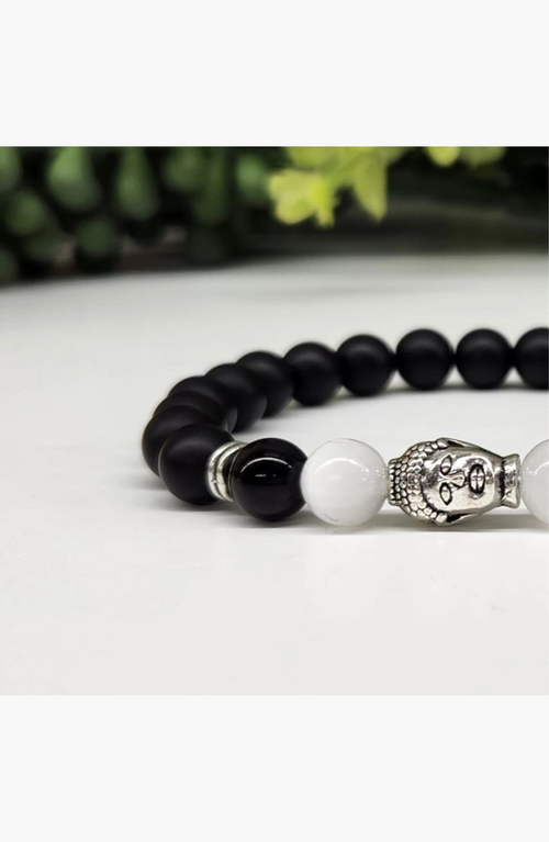 Humanist Beauty Buddha Obsidian Beaded Bracelet