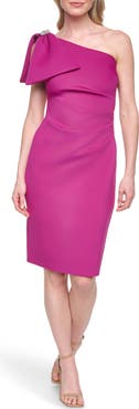 Eliza J Bow One-Shoulder Cocktail Dress
