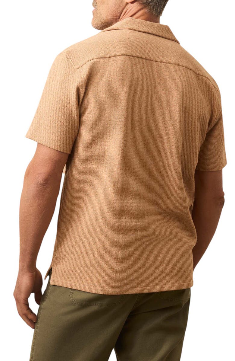 Faherty Oasis Jacquard Camp Shirt, Alternate, color, Rust Orange