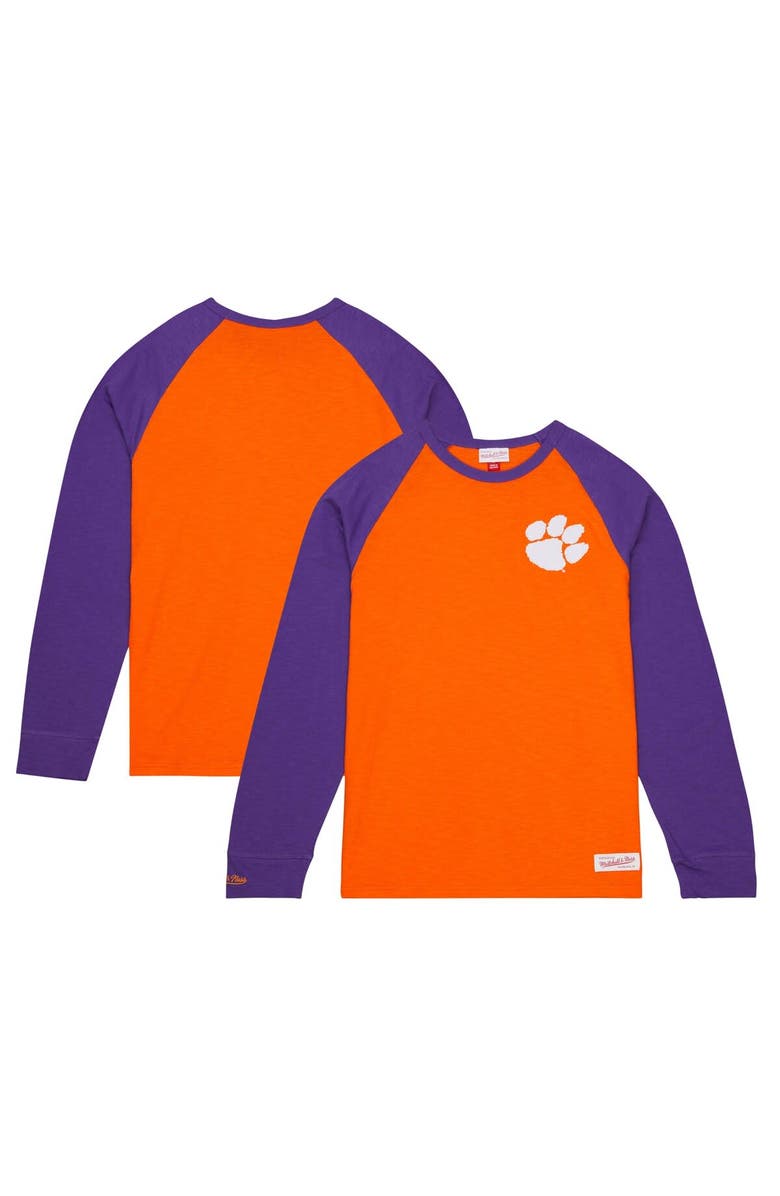 Mitchell & Ness Men's Mitchell & Ness Orange Clemson Tigers Legendary Slub Raglan Long Sleeve T-Shirt, Alternate, color, Orange