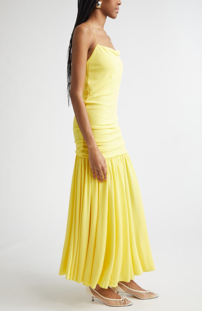 Jacquemus The Abiha Gathered Drop Waist Dress, Alternate, color, Yellow