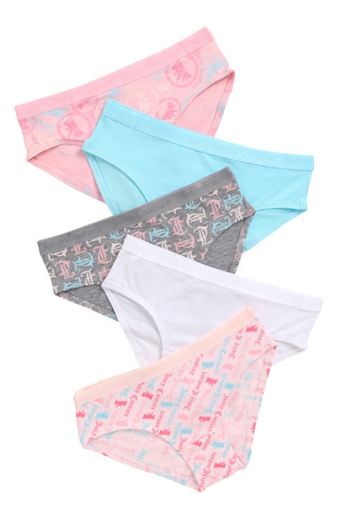 Kids' 5-Pack Stretch Cotton Bikinis