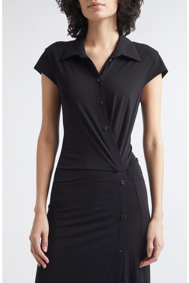 Jersey Midi Dress, Alternate, color, BLACK