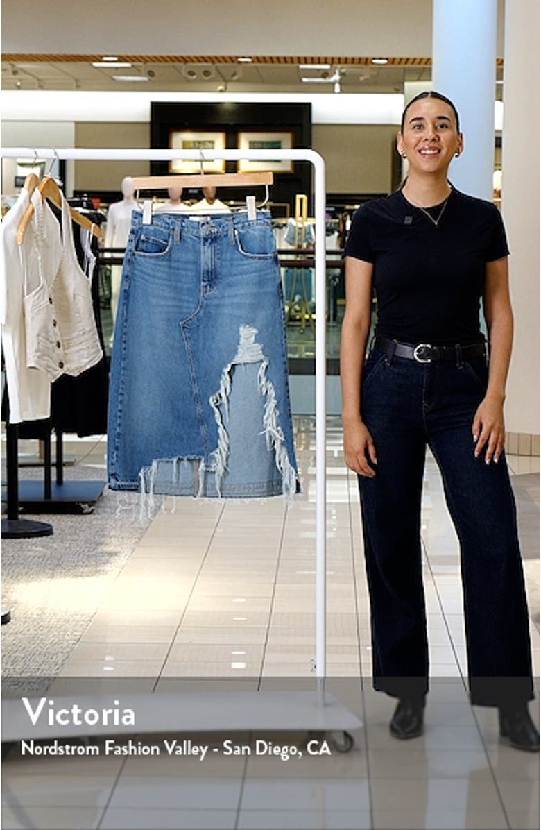 Deconstructed Denim Midi Skirt, sales video thumbnail