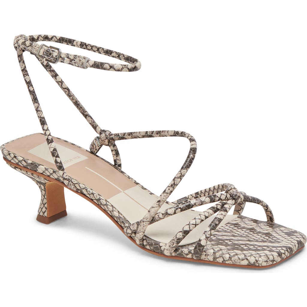 Dolce Vita Bev Heels Black White Embossed Snake In Black/white Emboss