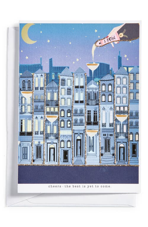 VERRIER HANDCRAFTED Cheers Greeting Card in Blue Multi  product