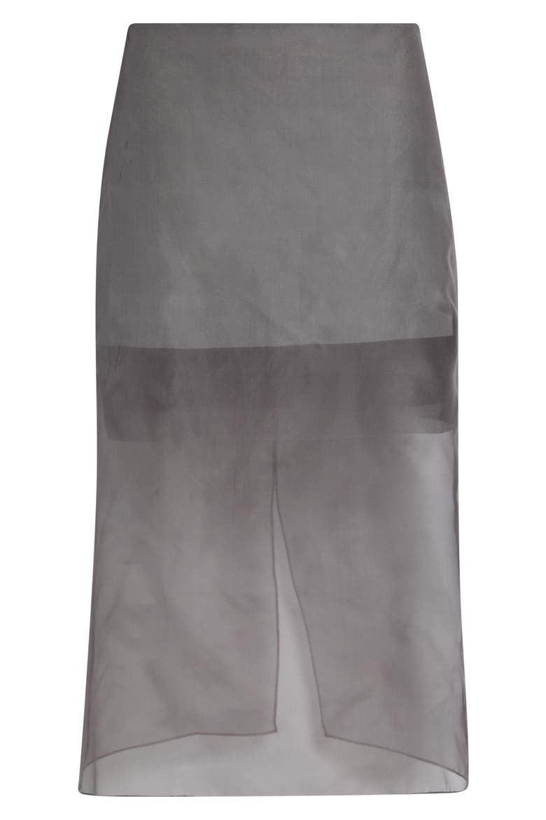 Layered Silk Organza Pencil Skirt, Main, color, GREY