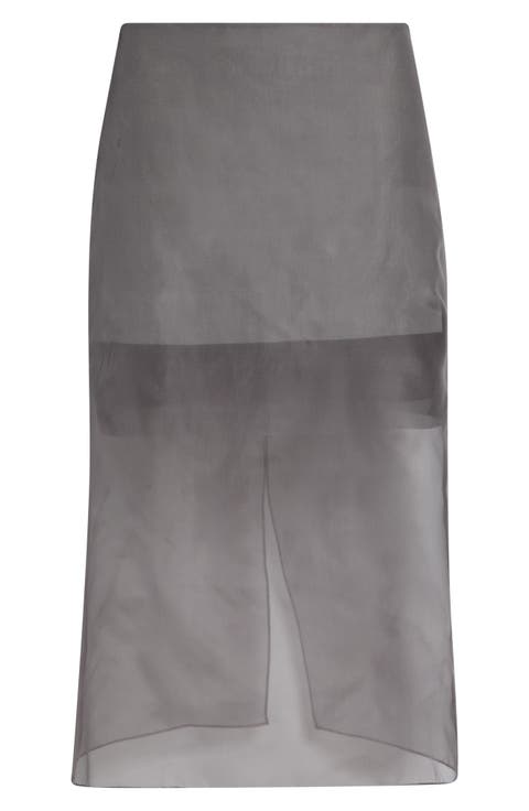 Layered Silk Organza Pencil Skirt