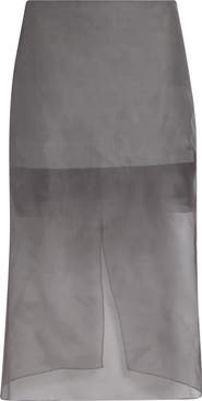 MONSE Layered Silk Organza Pencil Skirt