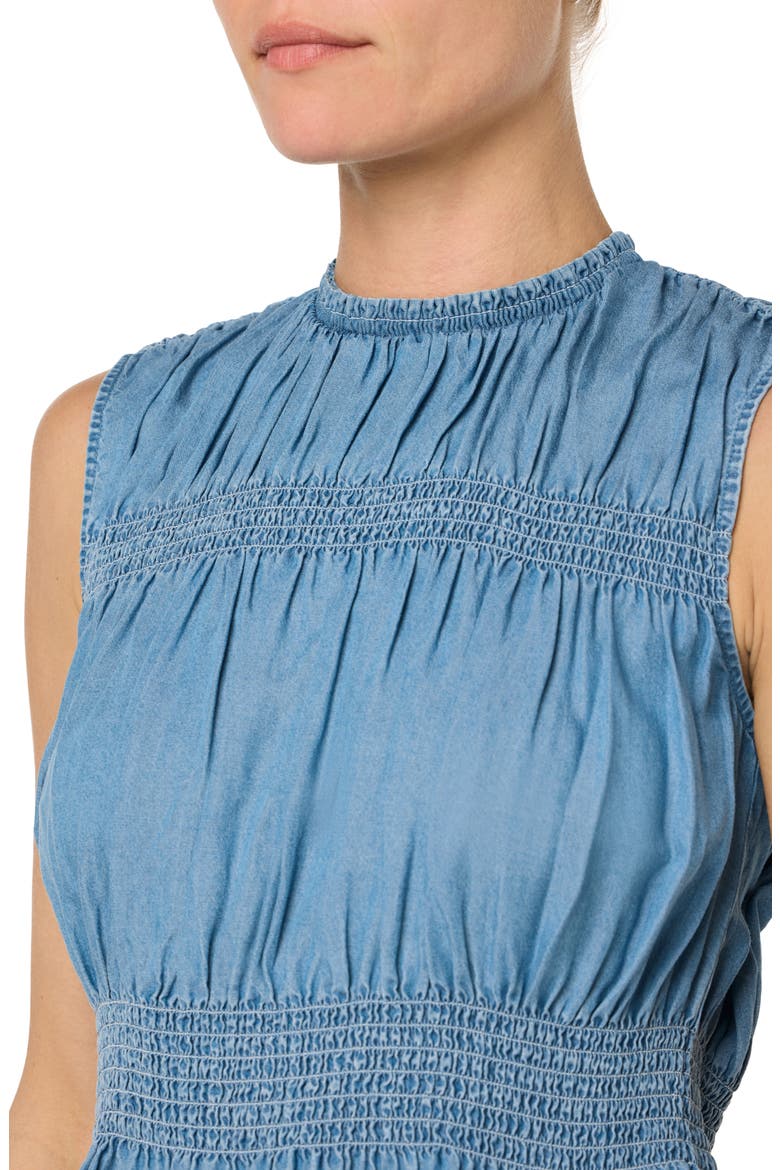 Sleeveless Chambray Peplum Top, Alternate, color, MED CHAMBRAY