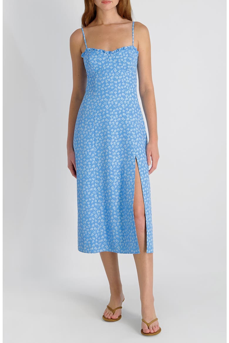 knee length cotton dresses Dress Blue Midi Dress by Size:8.5M dyed colors might bleed sku_DE11J020-38-yellow-FO