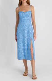 French Connection Stacey Floral Print Sleeveless Midi Dress