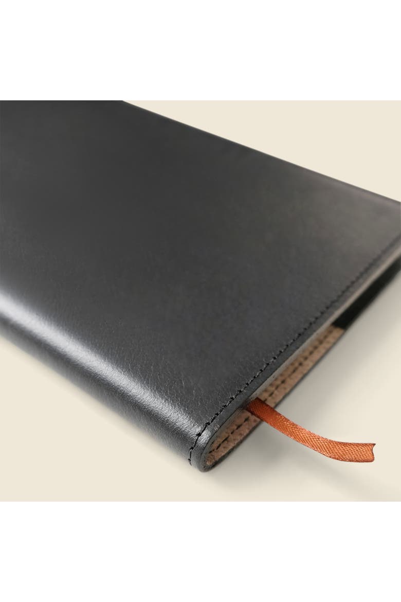 Refillable A5 Leather Journal Cover, Alternate, color, Black