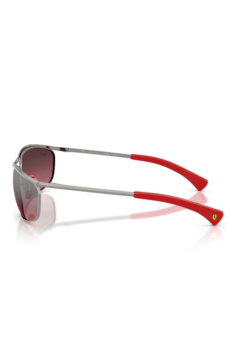 x Ferrari 62mm Polarized Oversize Oval Sunglasses, Alternate, color, GUNMETAL / POLAR WINE