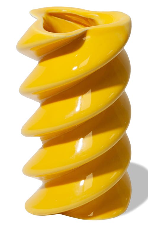 Doiy The Dolce Vita Collection Fusilli Ceramic Vase In Yellow
