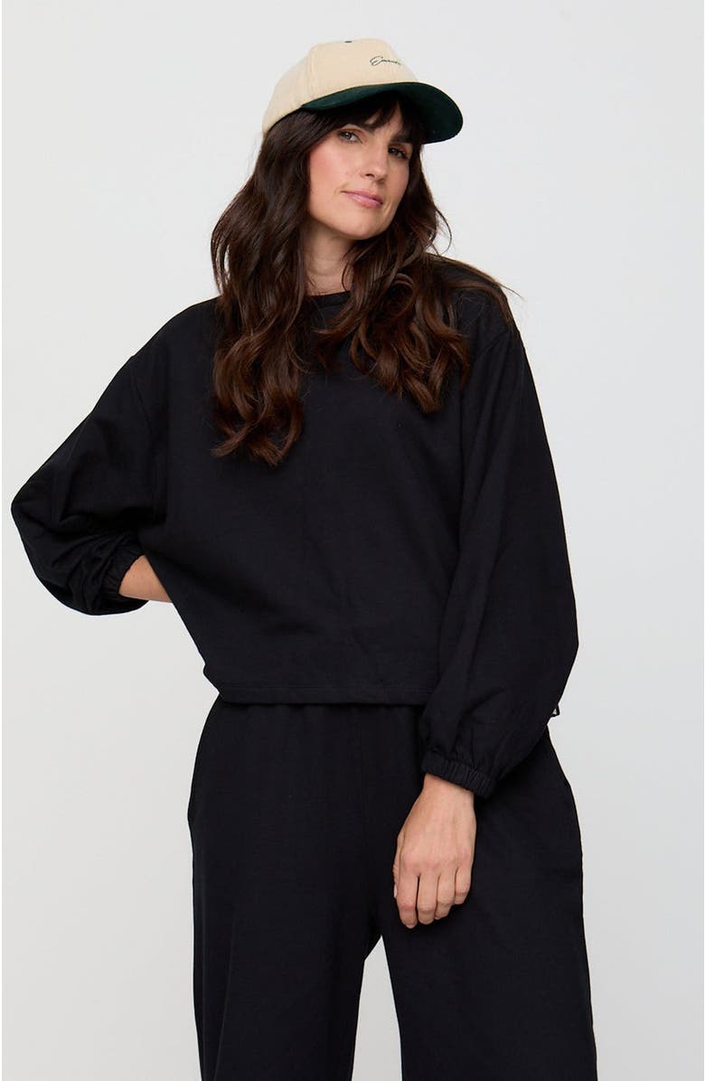 Turtledove London Organic Cotton Ivy Sweatshirt, Main, color, Black