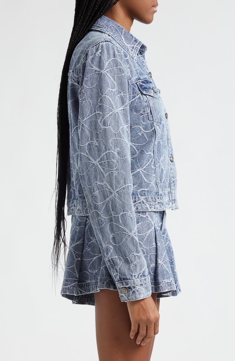 Ramy Brook Hoff Embroidered Floral Denim Trucker Jacket, Alternate, color, 
