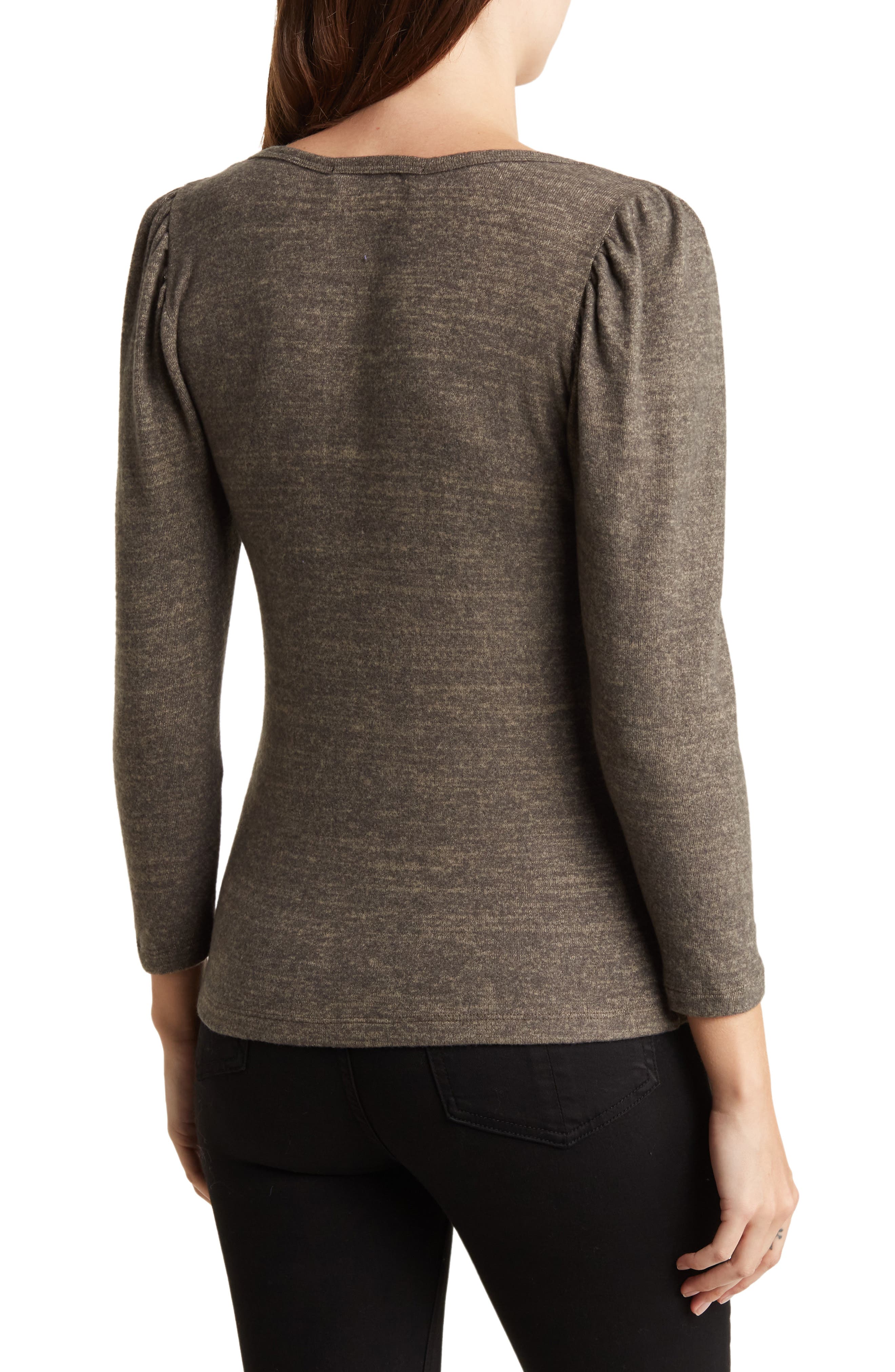 V-Neck Puff Shoulder Top - image 2