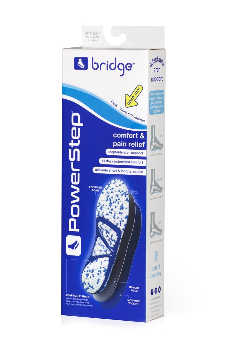 Foot Petals PowerStep Bridge Insole, Alternate, color, Blue