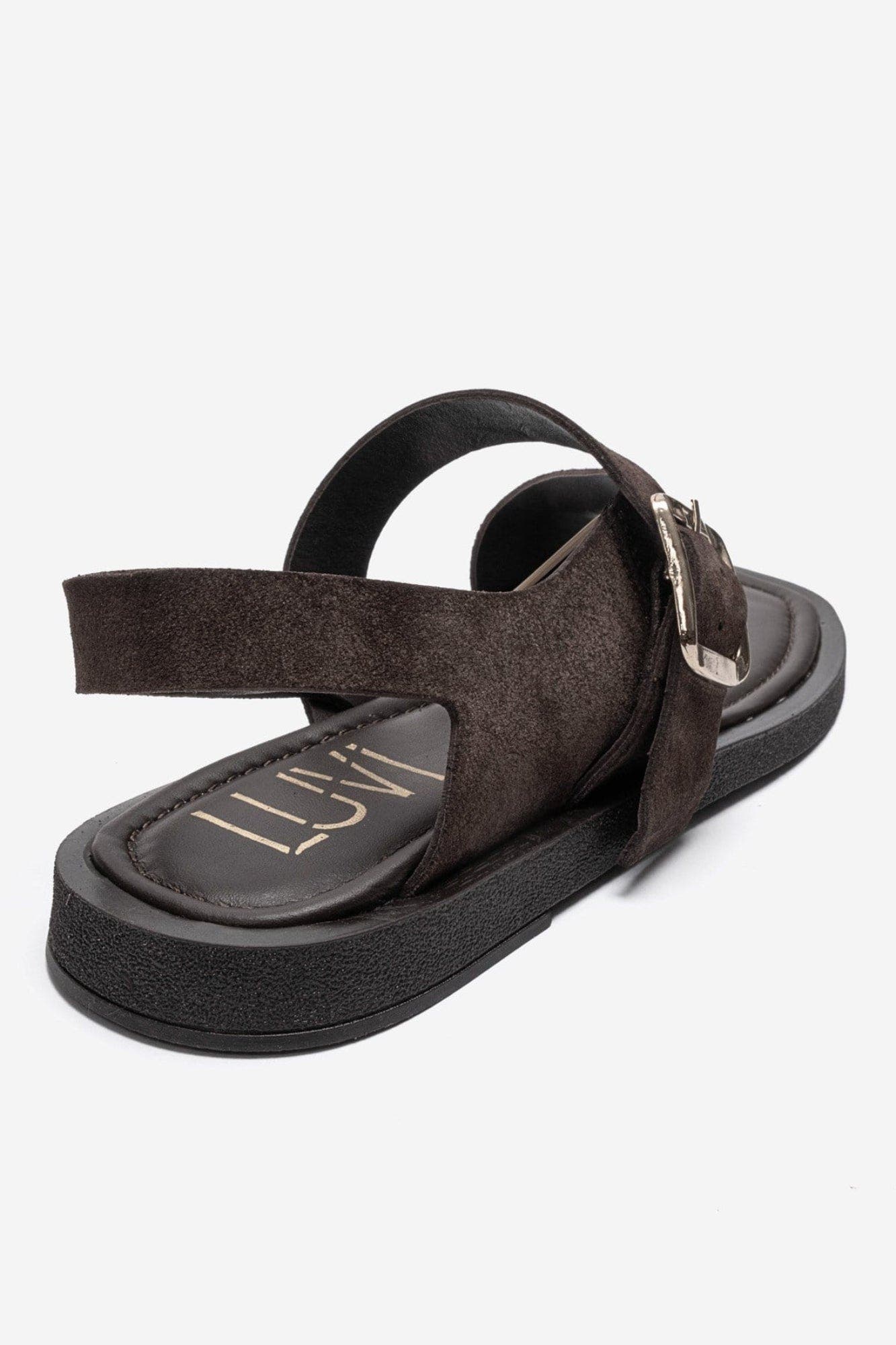 Curry Leather Slingback Sandal, Alternate, color, Brown Suede