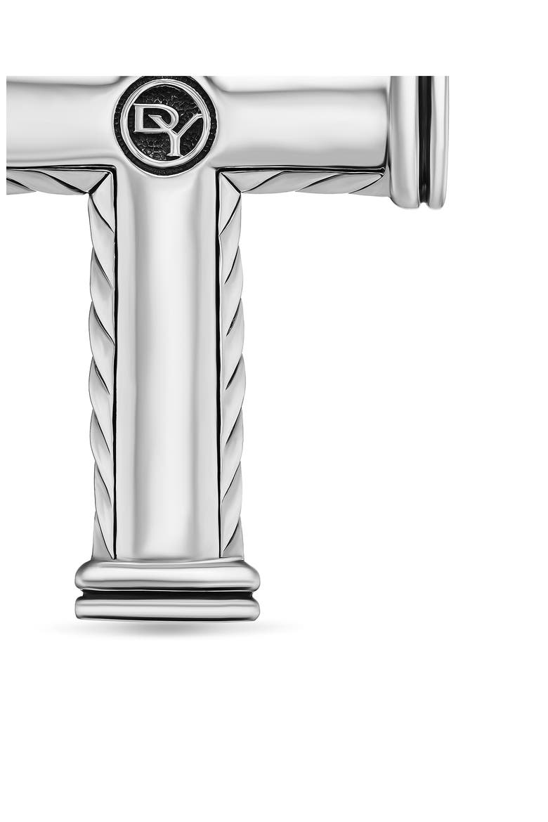 Chevron Cross Pendant in Sterling Silver with Diamonds, Alternate, color, STERLING SILVER