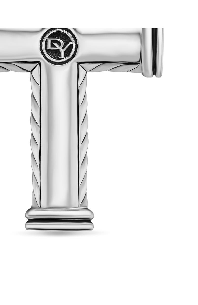 David Yurman Chevron Cross Pendant in Sterling Silver with Diamonds, Alternate, color, Sterling Silver