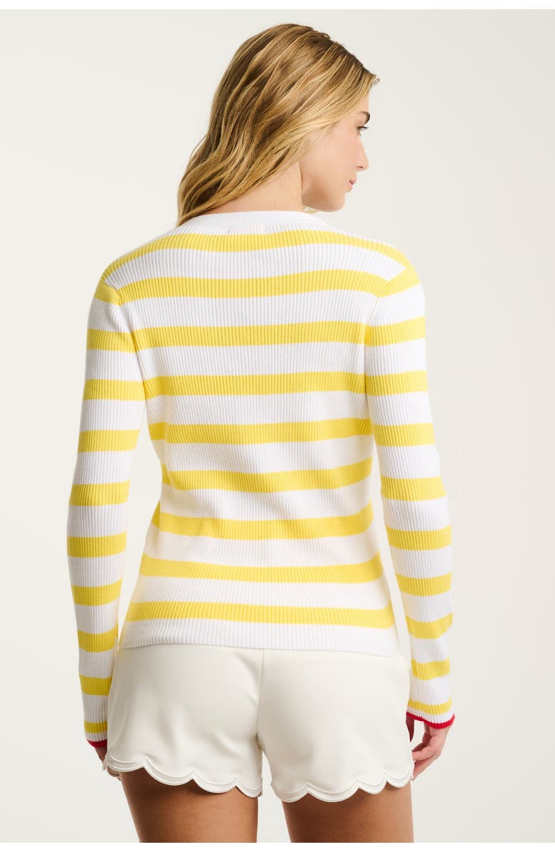 Lisa Todd Lucky Stripe Cotton Henley, Alternate, color, White Butter
