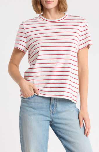 Perfect Stripe Cotton Crewneck T-Shirt