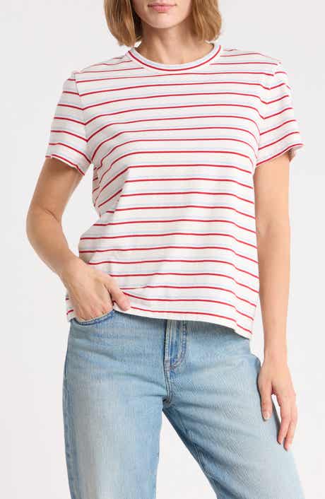 Perfect Stripe Cotton Crewneck T-Shirt