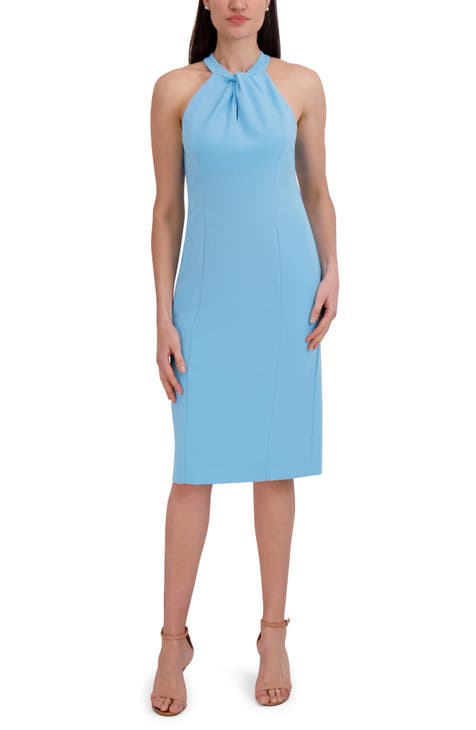 Twist Neck Sheath Dress