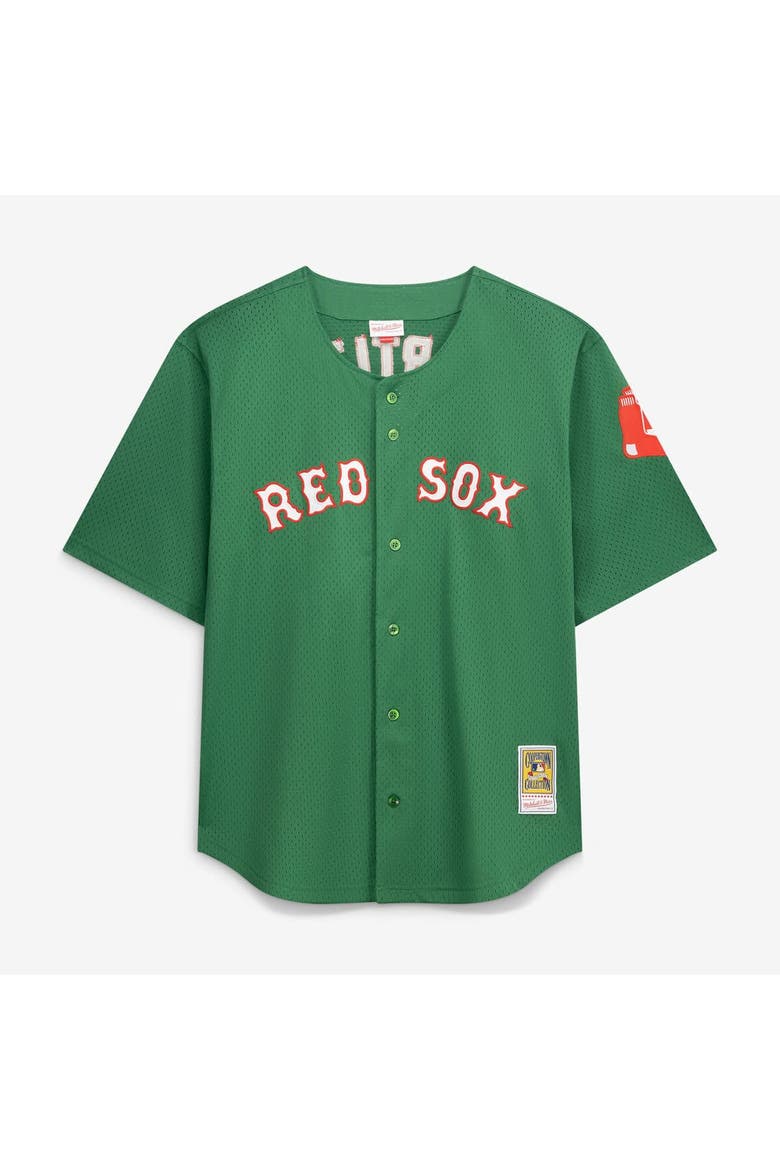Men's Mitchell & Ness David Ortiz Kelly Green Boston Red Sox Big & Tall Cooperstown Collection Mesh Batting Practice Jersey, Main, color, Kelly Green