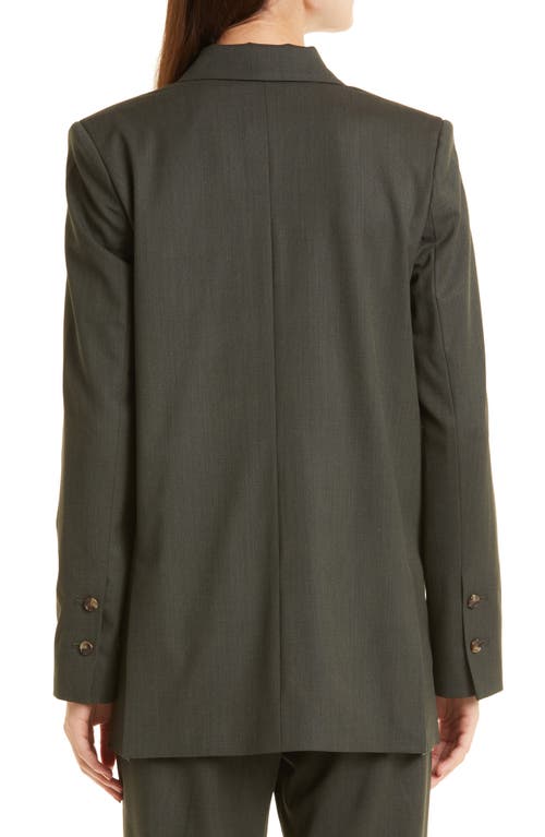 Twp Oversize Double Breasted Stretch Wool Blazer In Military
