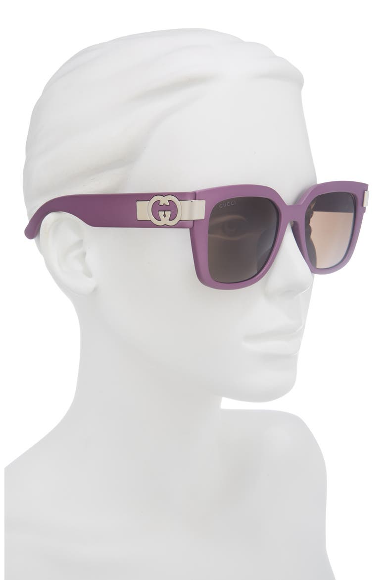 54mm Square Sunglasses, Alternate, color, VIOLET VIOLET BROWN