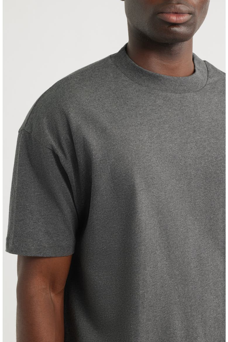 Embroidered Classic Short Sleeve Cotton T-Shirt, Alternate, color, CHARCOAL HEATHER