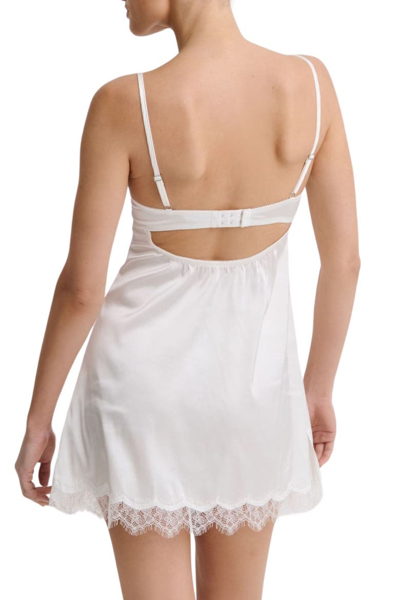 Sorrento Lace Trim Underwire Slip Chemise, Alternate, color, IVORY