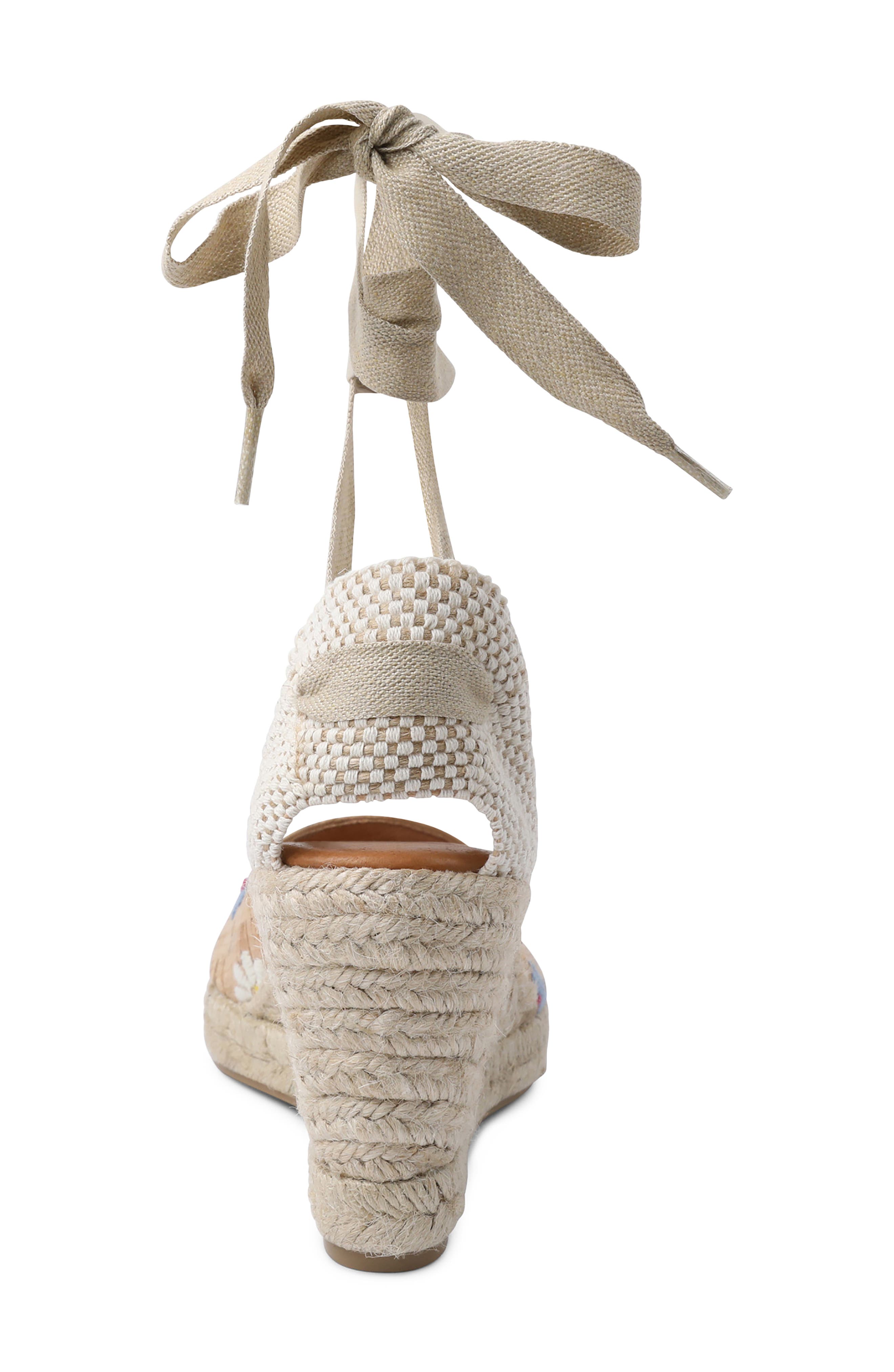 André Assous Ensley Embroidered Espadrille Wedge Sandal, Alternate, color, 