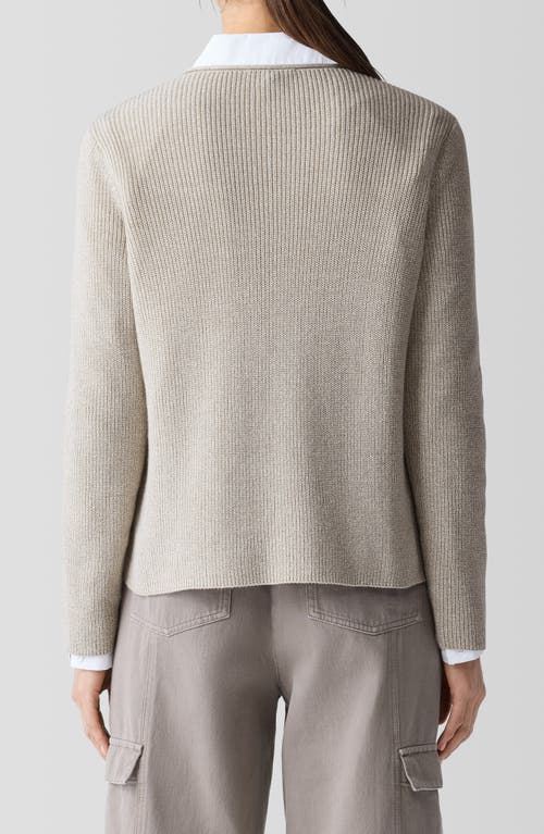 Eileen Fisher Crewneck Organic Cotton Sweater In Dove