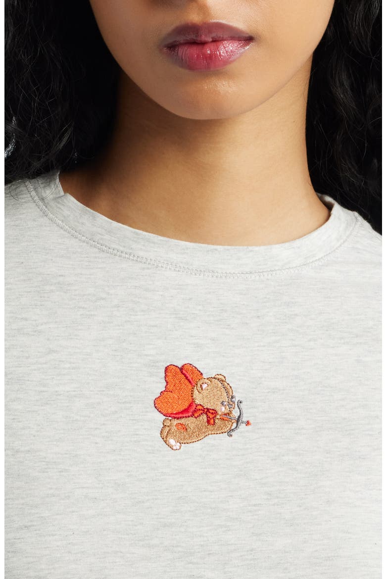 Angel Bear Baby Tee, Alternate, color, HEATHER GRAY